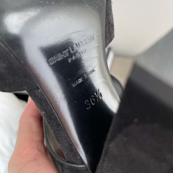 Saint Laurent Suede Mule Sandals - Picture 6 of 9